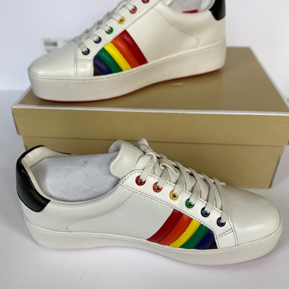 MICHAEL KORS Poppy Lace Up Nappa PU # 9. Rainbow - Picture 8 of 11